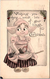 Greetings - Misc - Dutch GIRL - Artist WALL signed postcard - w02067