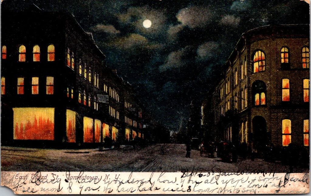 NY, JAMESTOWN - East Third St - vintage postcard - W02390