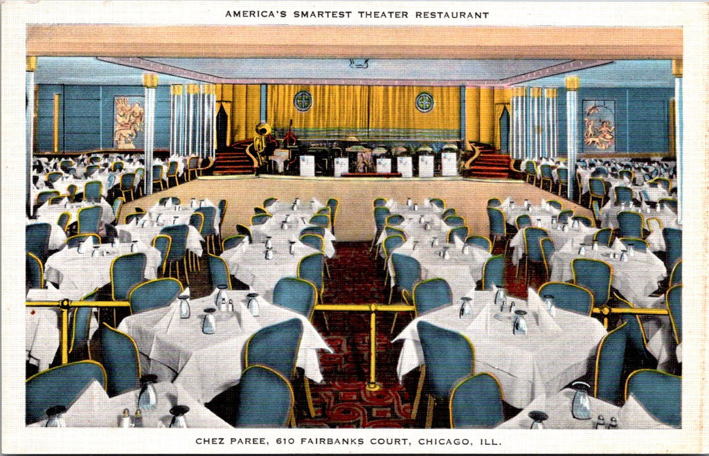 IL, CHICAGO - Chez Paree Theatre Restaurant interior postcard