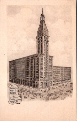 IL, CHICAGO - Montgomery Ward & Co building postcard
