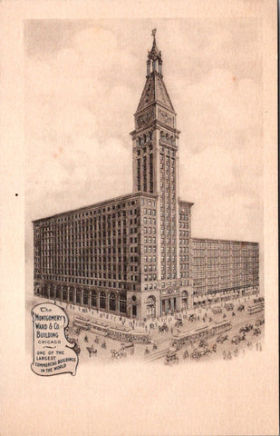 IL, Chicago Illinois - Montgomery Ward & Co building postcard