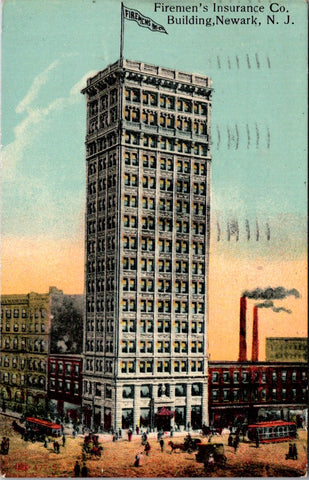 NJ, Newark - Firemens Insurance Co - 1910 postcard - w02627