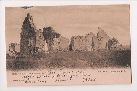 NY, FORT TICONDEROGA - ruins of Fort - H R Hulett, Tuck postcard - W02741