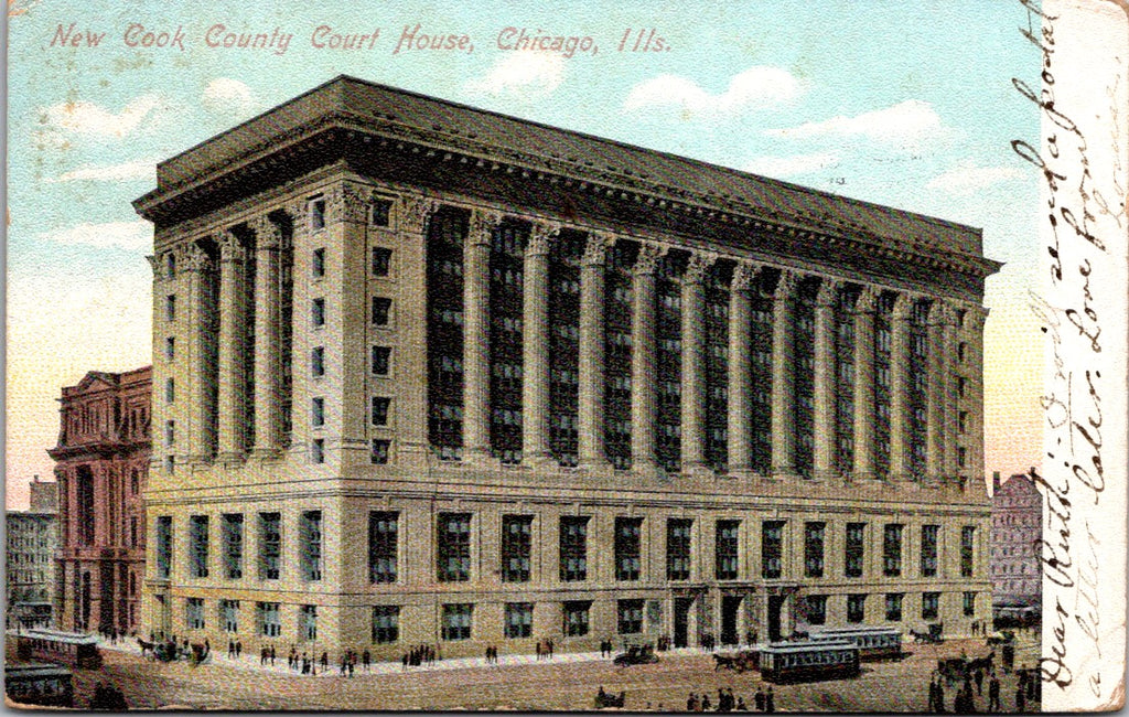 IL, Chicago Illinois - Cook County Court House (new), Alfred Holzman postcard