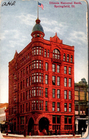 IL, SPRINGFIELD - National Bank - 1909 postcard - W03019