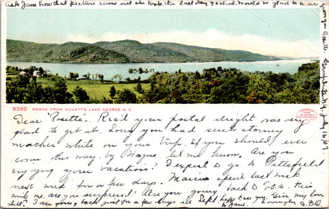 NY, Lake George - Huletts Lake north view - Detroit Photographic Co - W03178