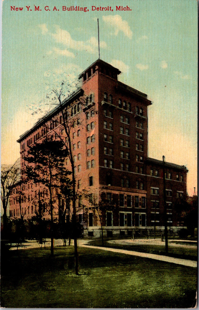 MI, DETROIT - YMCA (new) with stats - 1912 postcard - w03190