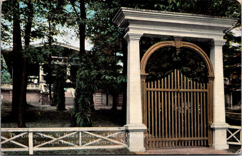 NY, CHAUTAUQUA - Chautauqua Institute Gate entrance postcard - w03233