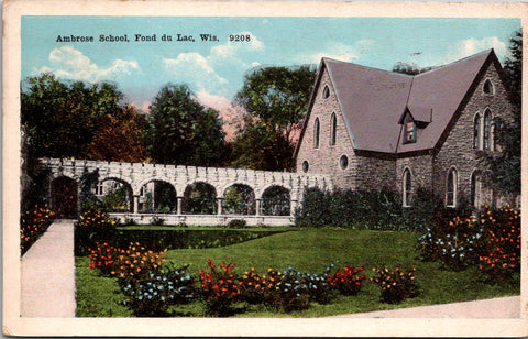 WI, FOND du LAC - Ambrose School - @1921 postcard - W03310
