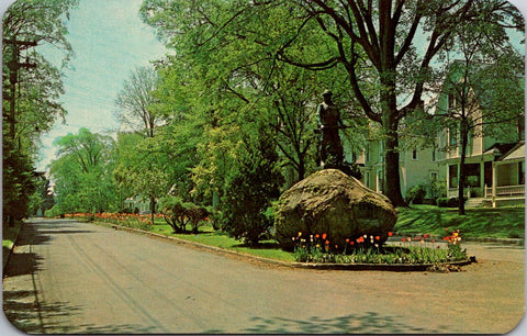 NY, COOPERSTOWN - Pine Blvd, WWI Monument in street postcard - W03317