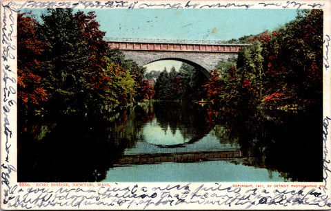 MA, NEWTON - Echo Bridge - Detroit Photographic Co postcard - W03326
