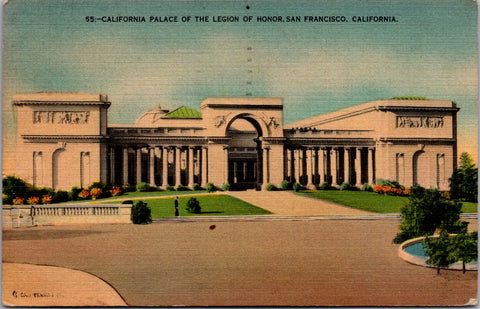 CA, San Francisco - Palace of the Legion of Honor bldg - 1943 postcard - w03488