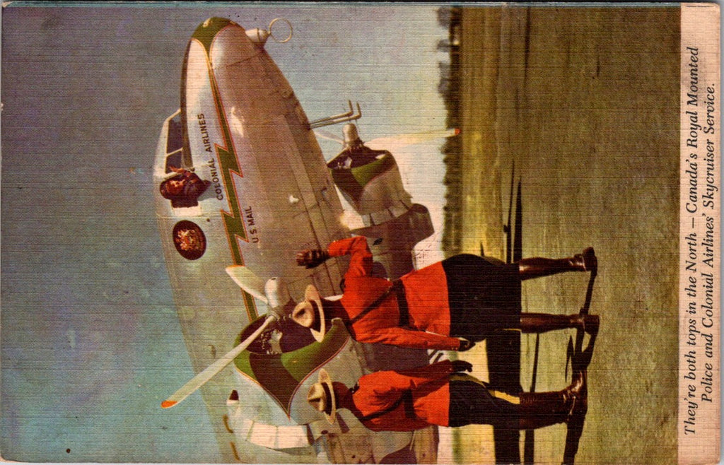 Canada - RCMP - Mounties near colonial Airlines / US Mail planeclose up - W03917
