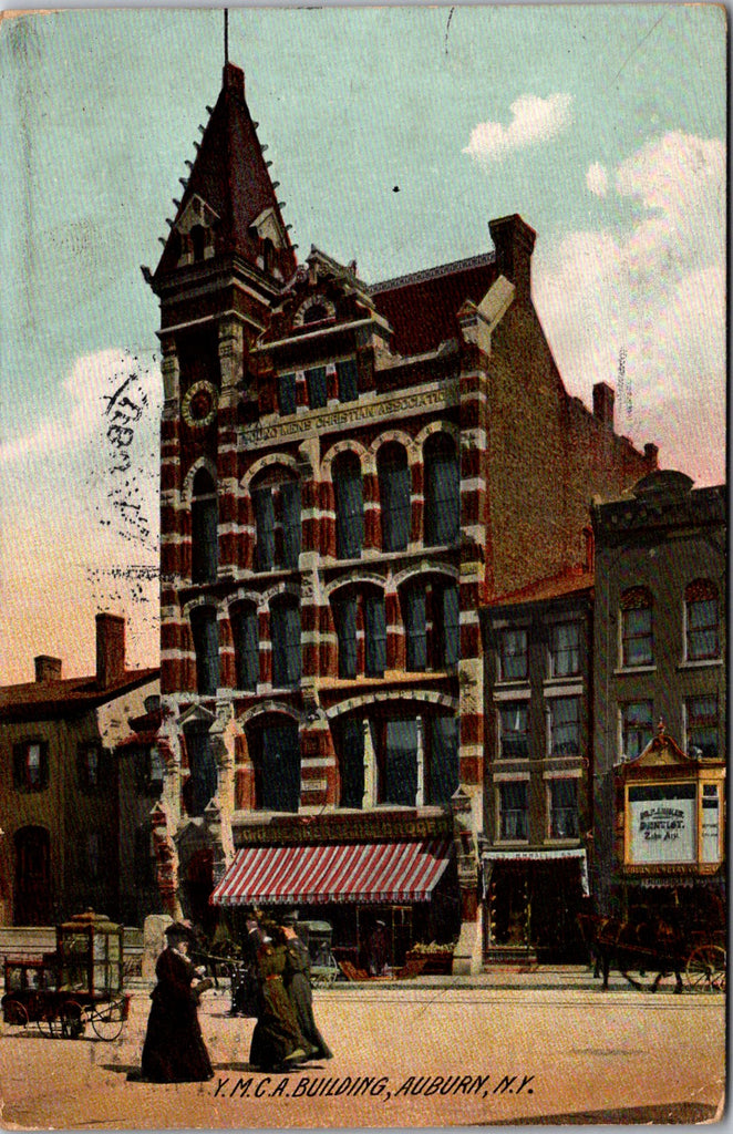 NY, AUBURN - YMCA, Meaker Grocer, M M Hall, Dentist, Jeweler - w04130