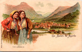 Foreign postcard - AGORDO, Italy Greetings from - native ladies - w04735