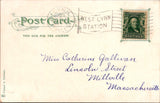 MA, LYNN - City Hall - 1908 WEST LYNN STATION cancel on postcard - w04761
