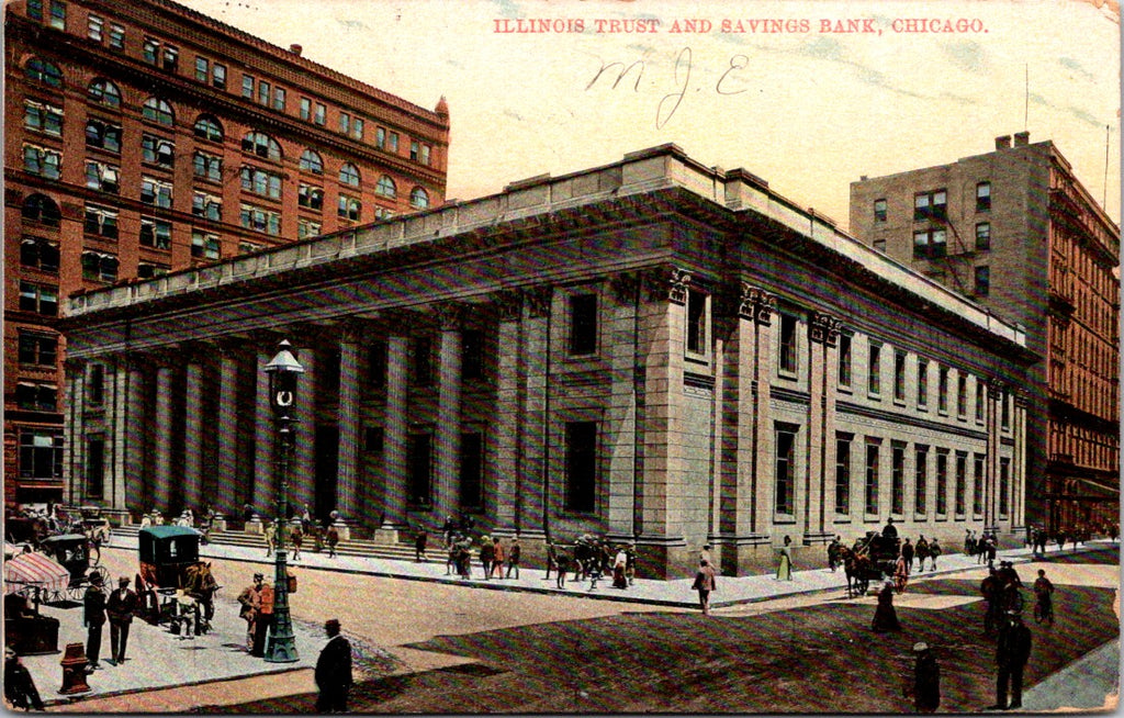 IL, CHICAGO - Illinois Trust and Savings Bank @1907 postcard - w04784