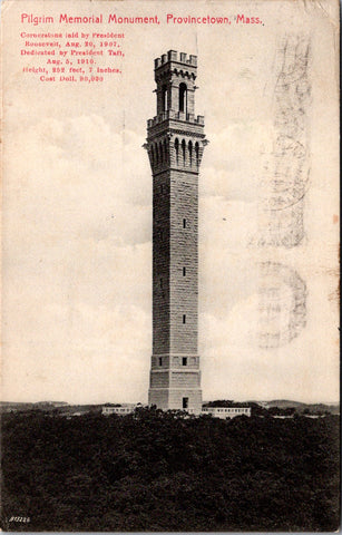 MA, PROVINCETOWN - Pilgrim Memorial Monument w/stats - 1911 postcard - W04833