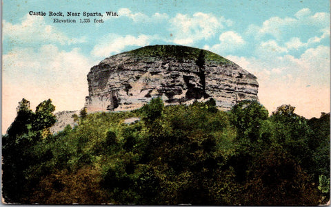 WI, Sparta - Castle Rock closeup - 1918 postcard - W04927