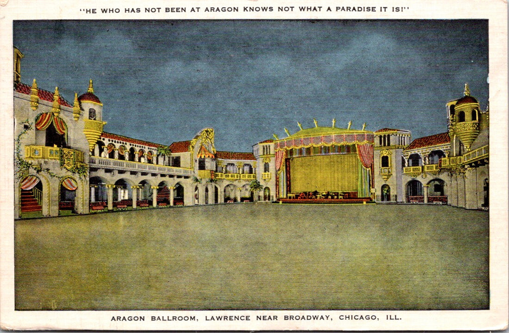 IL, Chicago Illinois - Aragon Ballroom, Lawrence near Broadway postcard