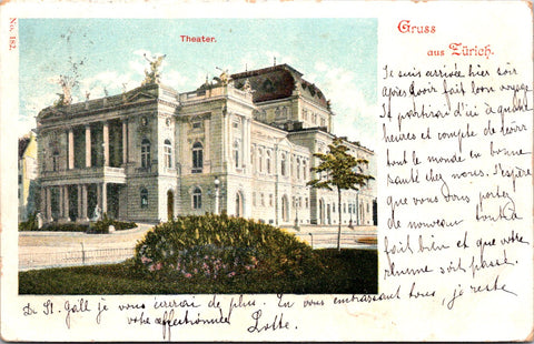 Foreign postcard - ZURICH, Switzerland - @1900 Grus aus, Theater - W05021