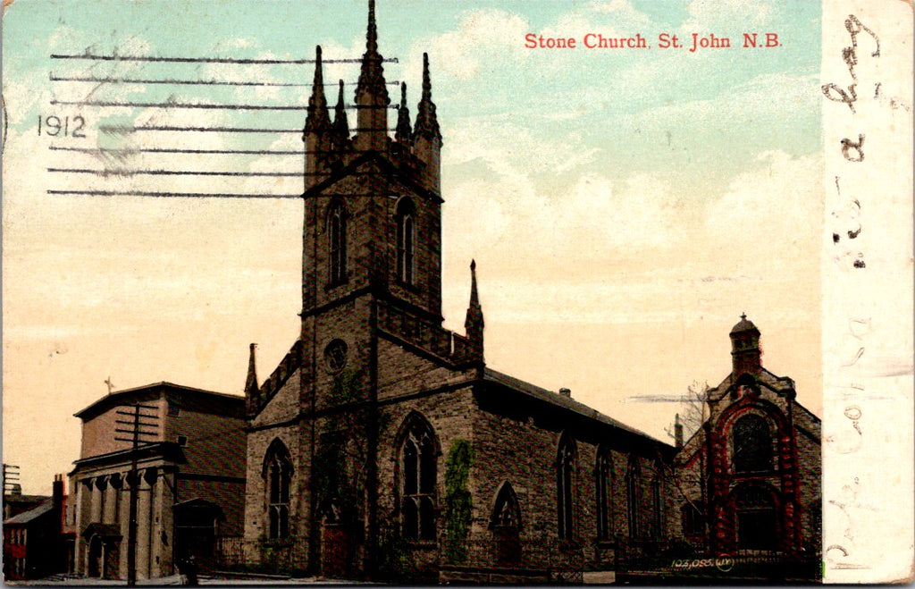Canada - ST JOHN, NB - Stone Church - 1912 postcard - w05224