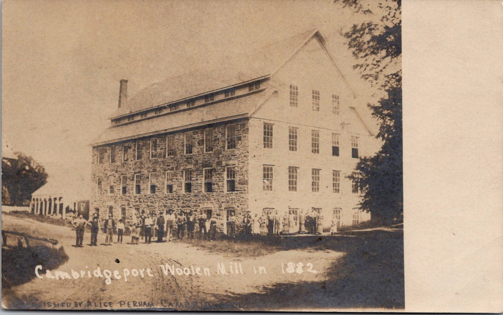 VT, CAMBRIDGEPORT - Woolen Mill - @28 workers posing on RPPC - WK0014