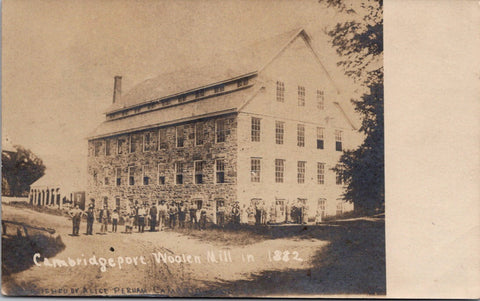 VT, CAMBRIDGEPORT - Woolen Mill - @28 workers posing on RPPC - WK0014