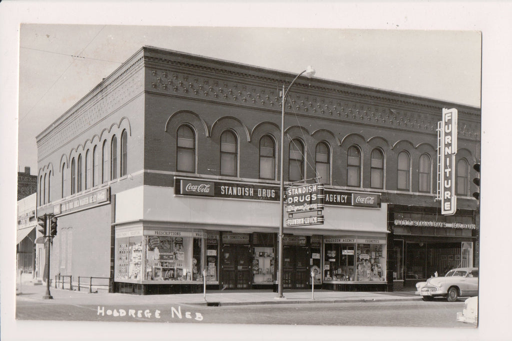 NE, HOLDREGE - Standish Drug, Walgreen Agency, Coca Cola sign - RPPC - wk0017