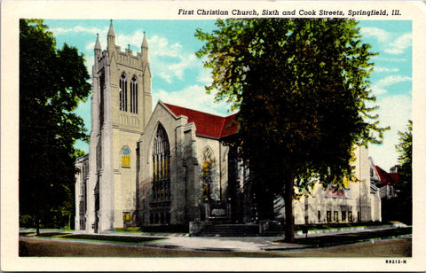 IL, SPRINGFIELD - First Christian Church postcard - WK0130