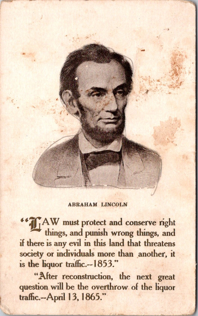 Vintage Patriotic Postcard Lincoln / Red Cross Pub Co postcard - WK0134