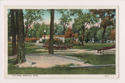 NE, NORFOLK - City Park - vintage linen postcard - wk0141