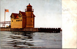 IL, WAUKEGAN - Light House, Lighthouse - @1909 postcard - wk0156