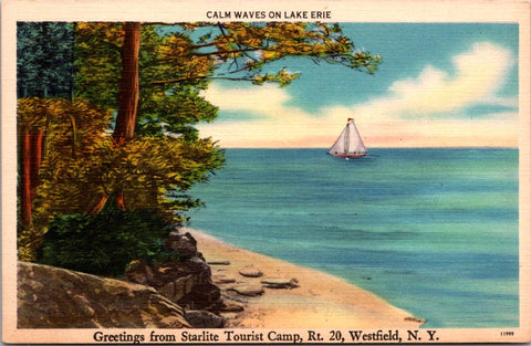 NY, WESTFIELD - Starlite Tourist Camp, Greetings from vintage postcard - WK0165