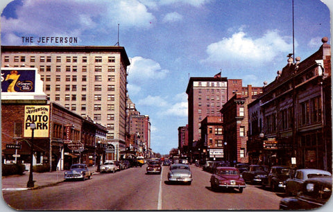 IL, PEORIA - Hotel Jefferson, Segrams 7 Billboard etc postcard - wk0170