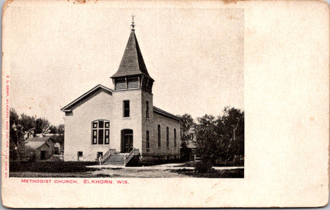 WI, Elkhorn - Methodist Church - E C Kropp postcard - wk0171