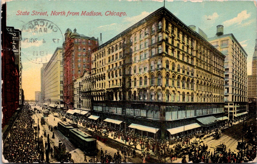 IL, CHICAGO - State St, North from Madison - @1911 postcard - wk0172