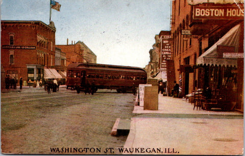 IL, WAUKEGAN - Washington St, note on 1911 Powder Mill explosion - wk0186