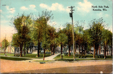 WI, KENOSHA - North Side Park postcard - wk0236