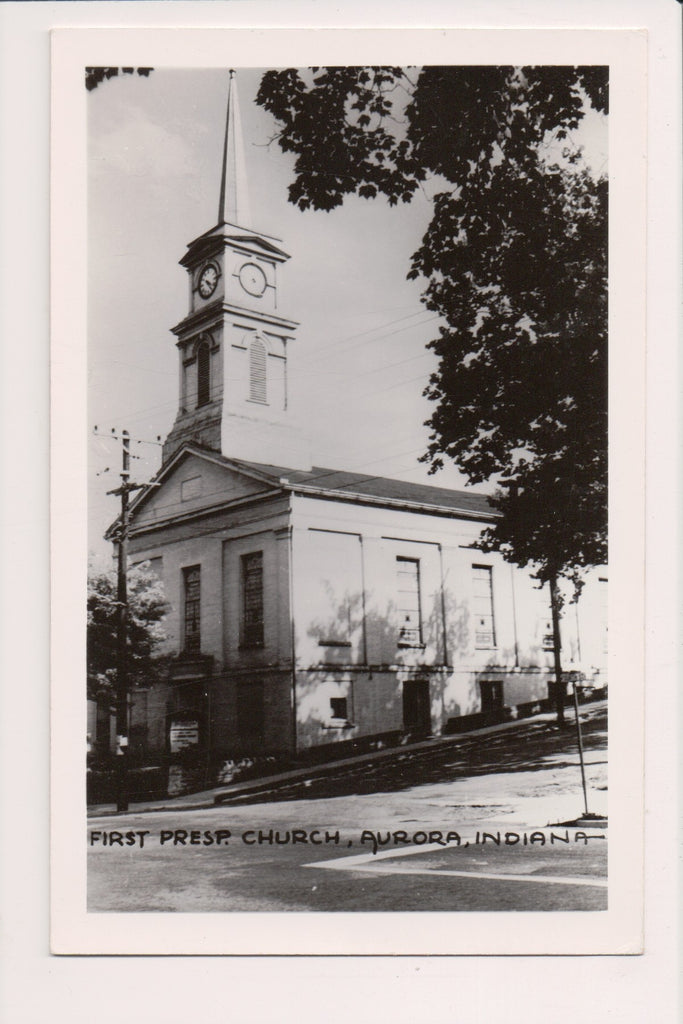 IN, AURORA - First Presbyterian Church RPPC postcard - wk0249