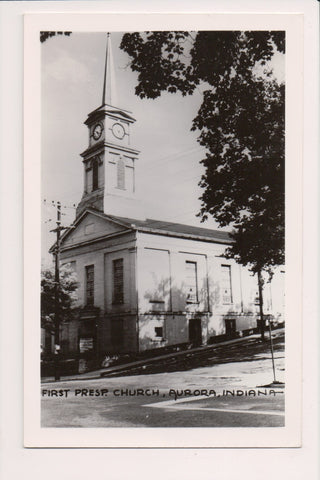 IN, AURORA - First Presbyterian Church RPPC postcard - wk0249