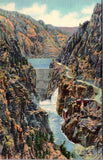WY, YELLOWSTONE - Shoshone Canyon Highway, Dam, Yellowstone Park postcard - WK0269