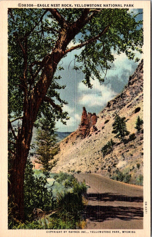 WY, YELLOWSTONE - Eagle Nest Rock, Yellowstone Park postcard - wk0274