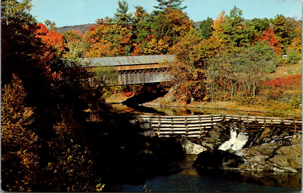 VT, BELLOWS FALLS - Covered Bridge postcard - wK0351