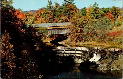 VT, BELLOWS FALLS - Covered Bridge postcard - wK0351
