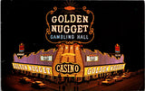 NV, LAS VEGAS - Golden Nugget Gambling Hall with marquis postcard - wk0372