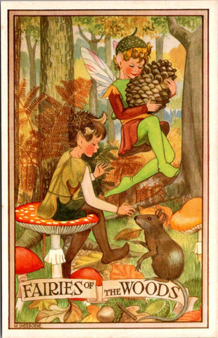 Greetings - Misc - Fantasy FAIRIES of the WOODS postcard - wv0033
