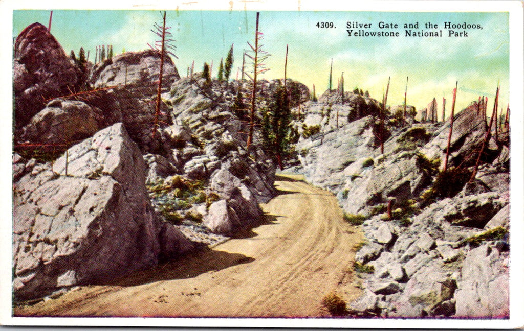 WY, YELLOWSTONE - Silver Gate & Hoodoos, Yellowstone Park postcard - WY0004