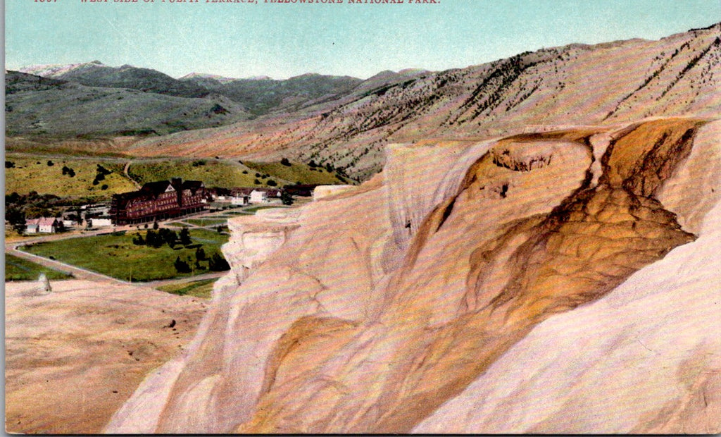 WY, YELLOWSTONE - West Side of Pulpit Terrace, Yellowstone Park postcard - WY0005