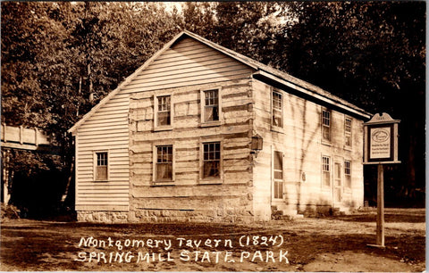 IN, Mitchell - Montgomery Tavern, Spring Mill State Park - RPPC - B04309